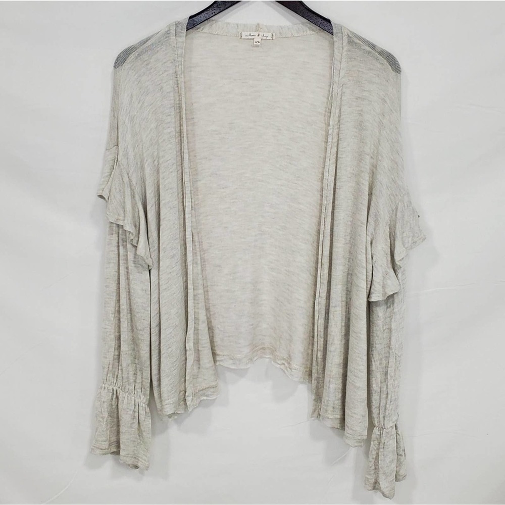 Willow & Clay Ruffle Sleeve Open Front Cardigan - image 1